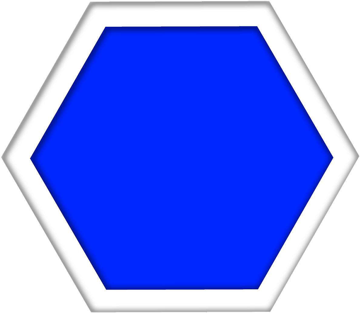 Blue Hexagon White Border PNG