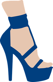 Blue High Heel Graphic PNG
