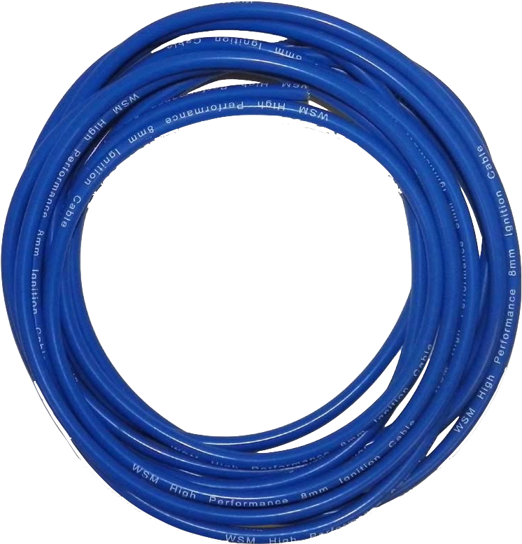 Blue High Performance Ignition Cable Coil PNG