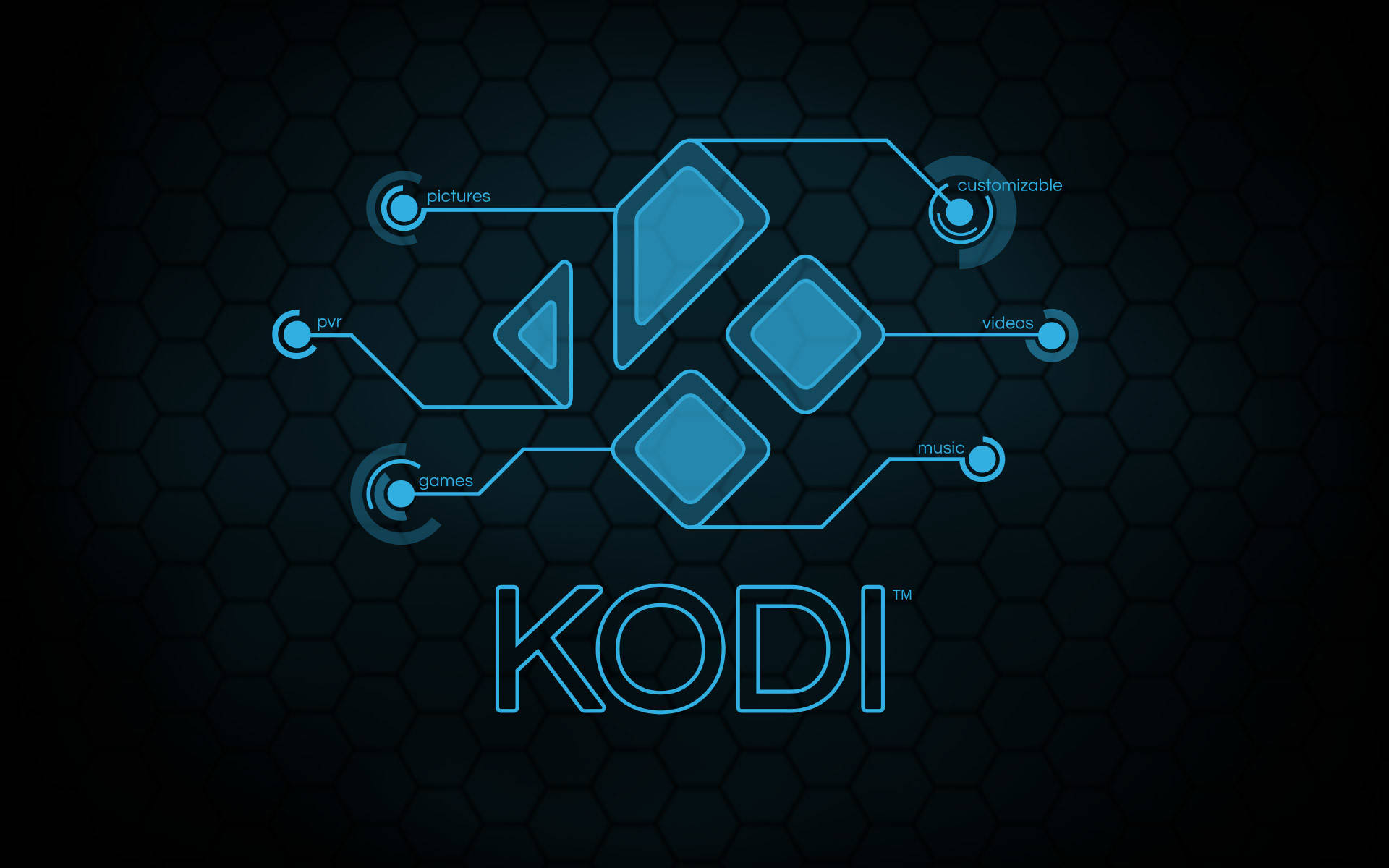 Blåhigh Tech Kodi Logotyp Wallpaper