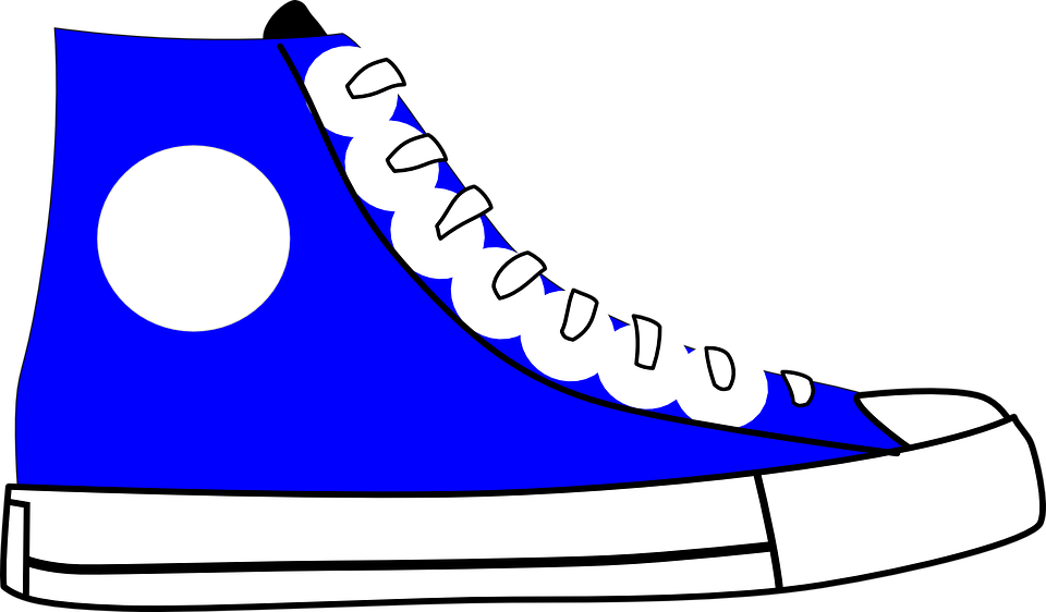 Blue High Top Converse Sneaker Illustration PNG
