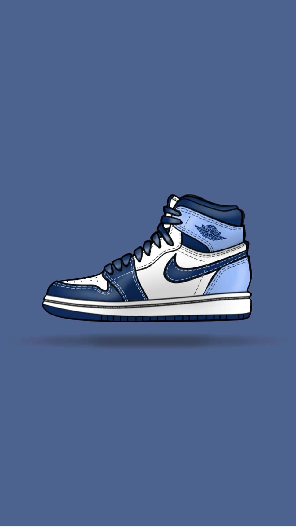 Blue High Top Sneaker Illustration Wallpaper