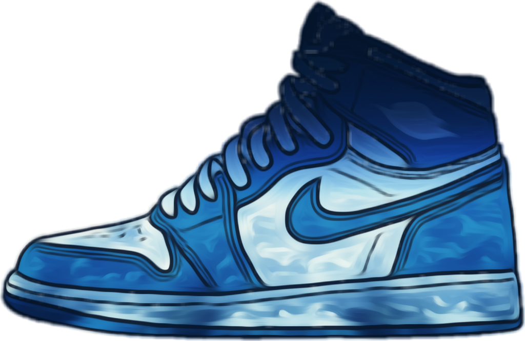Blue High Top Sneaker Illustration PNG