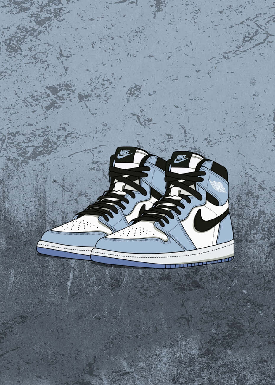 Blue High Top Sneakers Illustration Wallpaper