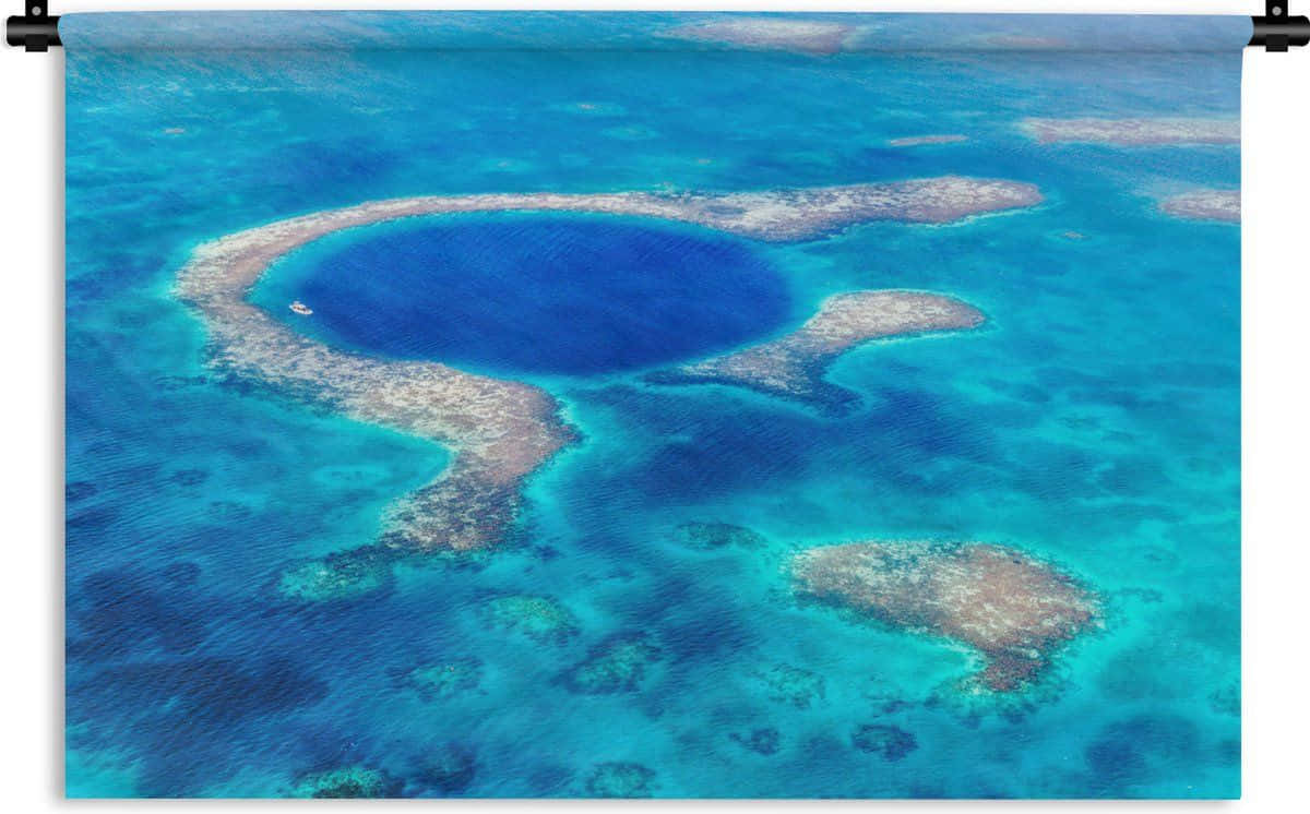 Take a Dive into this Majestic Blue Hole Wallpaper