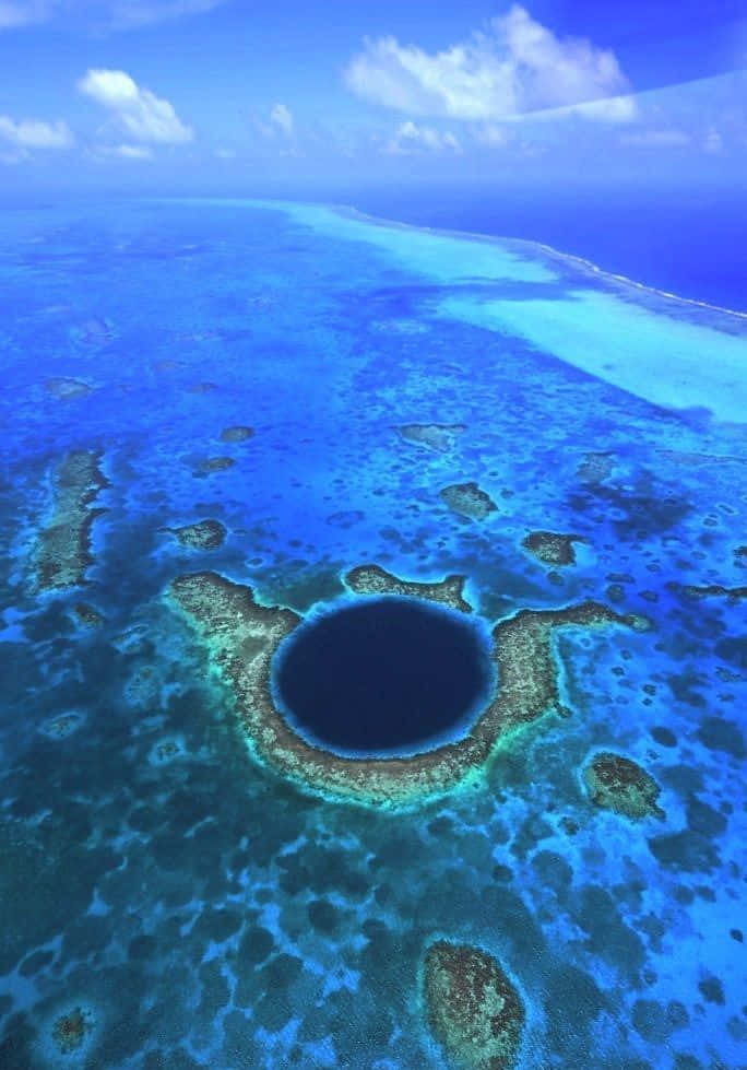 De Majestueuze Schoonheid Van Blue Hole Achtergrond