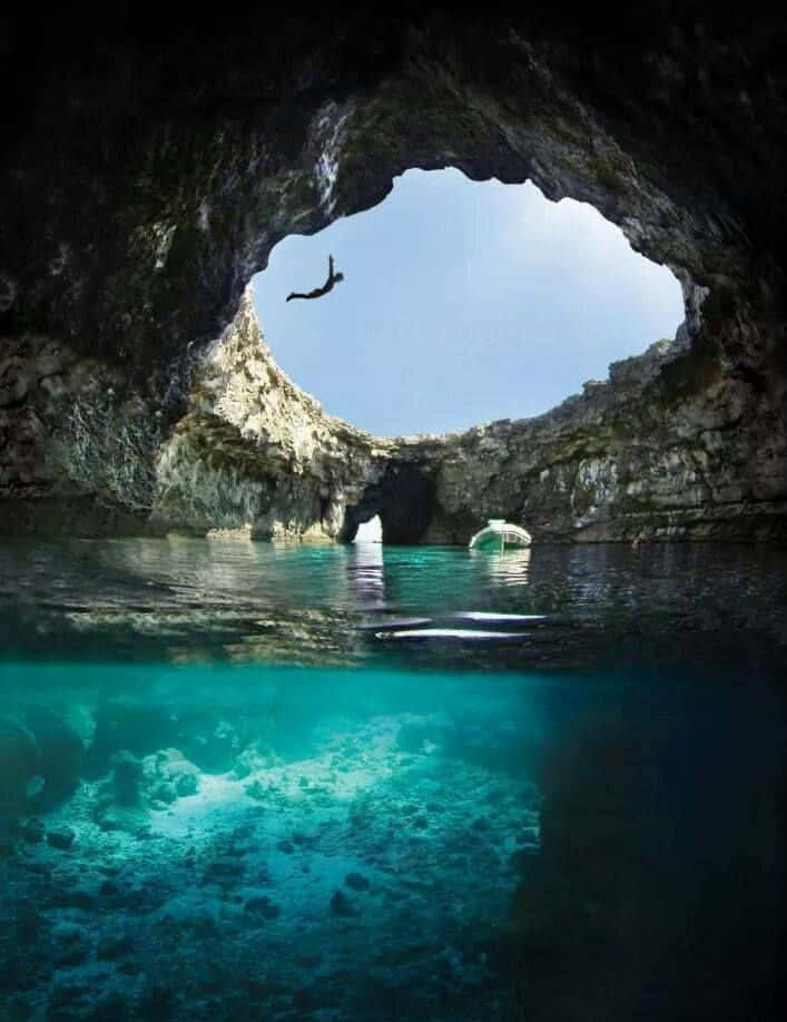 Stunning Blue Hole Caribbean Site Wallpaper