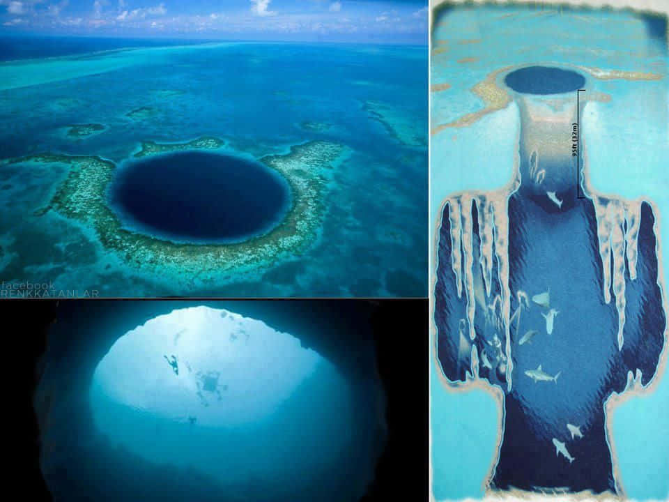 A Plunge Into the Azur Blue Hole Wallpaper