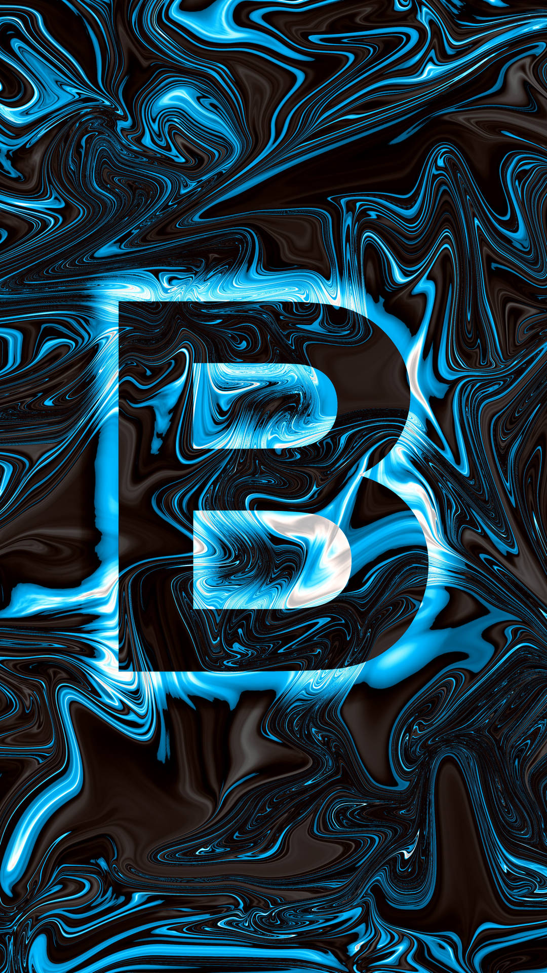 Blue Holographic Letter B