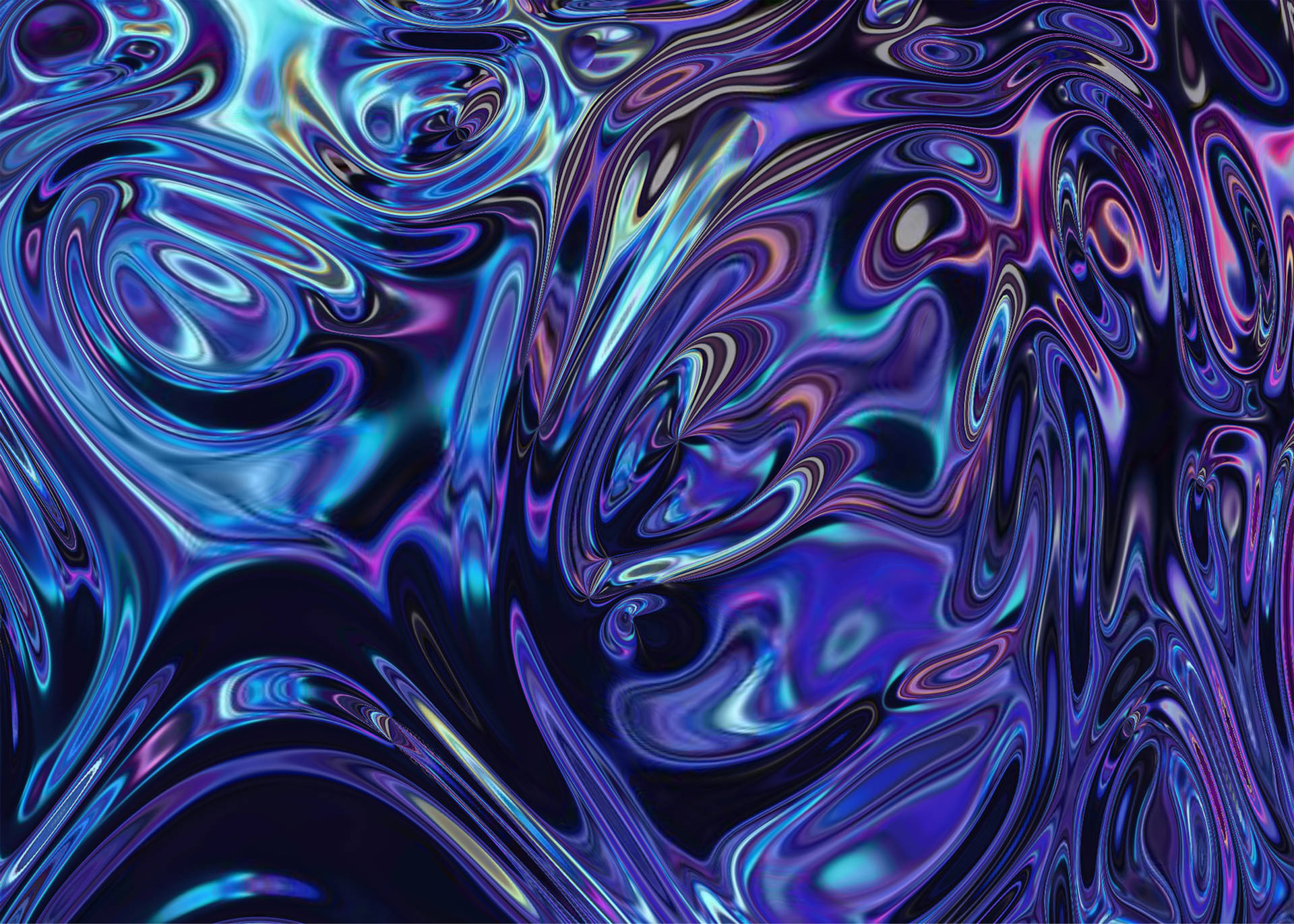 Blue Holographic Metallic Background Wallpaper