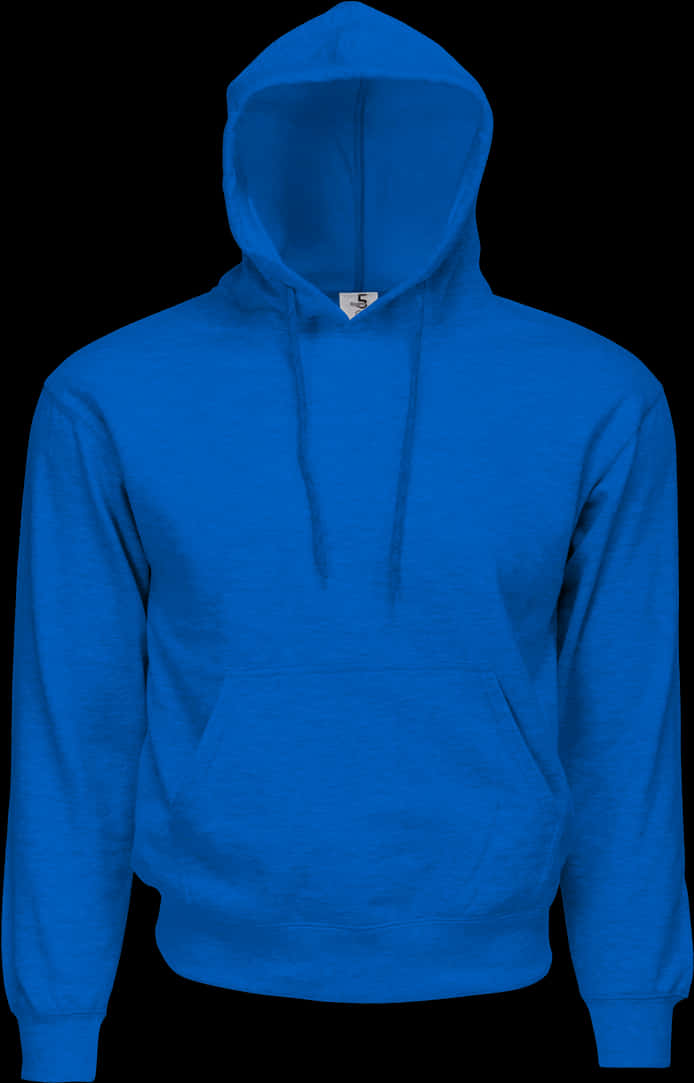 Blue Hoodie Plain Front View PNG