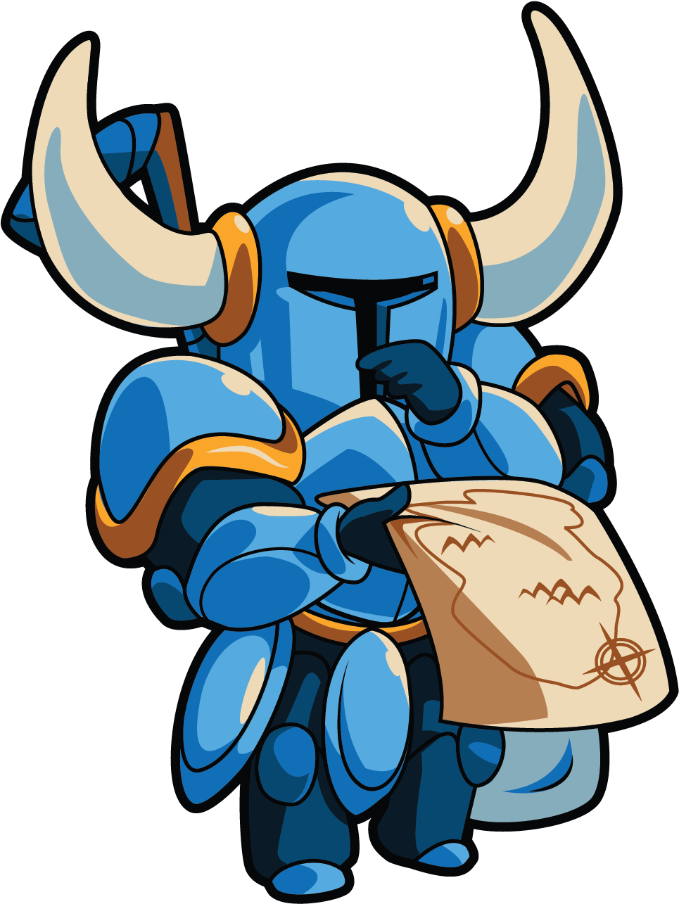 Blue Horned Knight Reading Map PNG