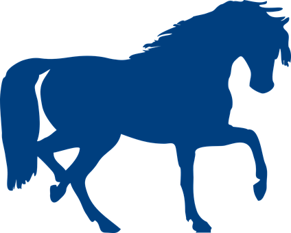 Blue_ Horse_ Silhouette_ Vector PNG