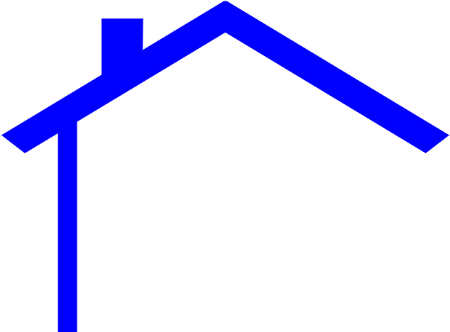 Blue House Outline Graphic PNG