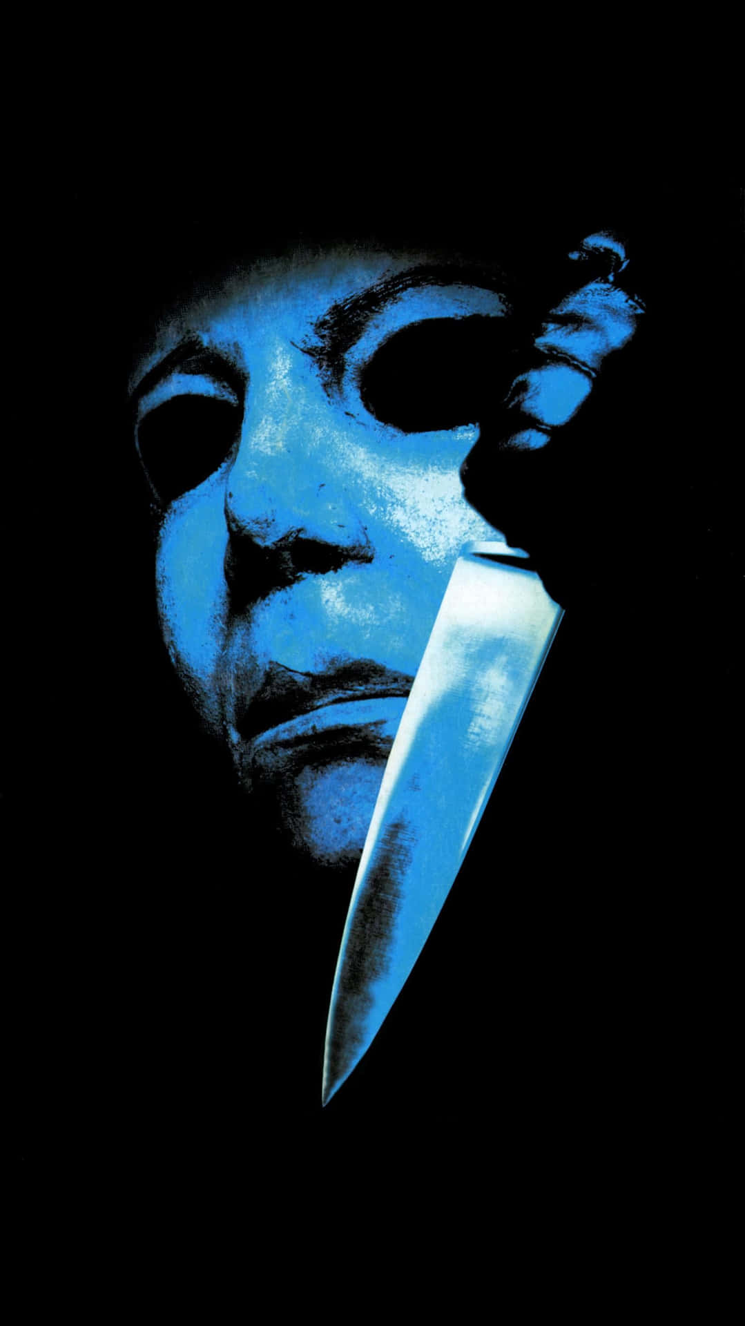 Blue Hued Michael Myerswith Knife Wallpaper