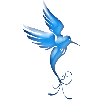 Blue Hummingbird Artwork PNG