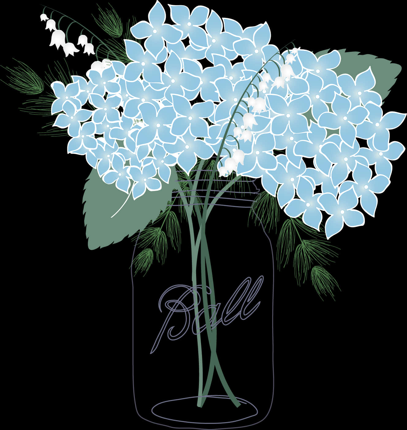 Download Blue Hydrangeasin Glass Jar | Wallpapers.com