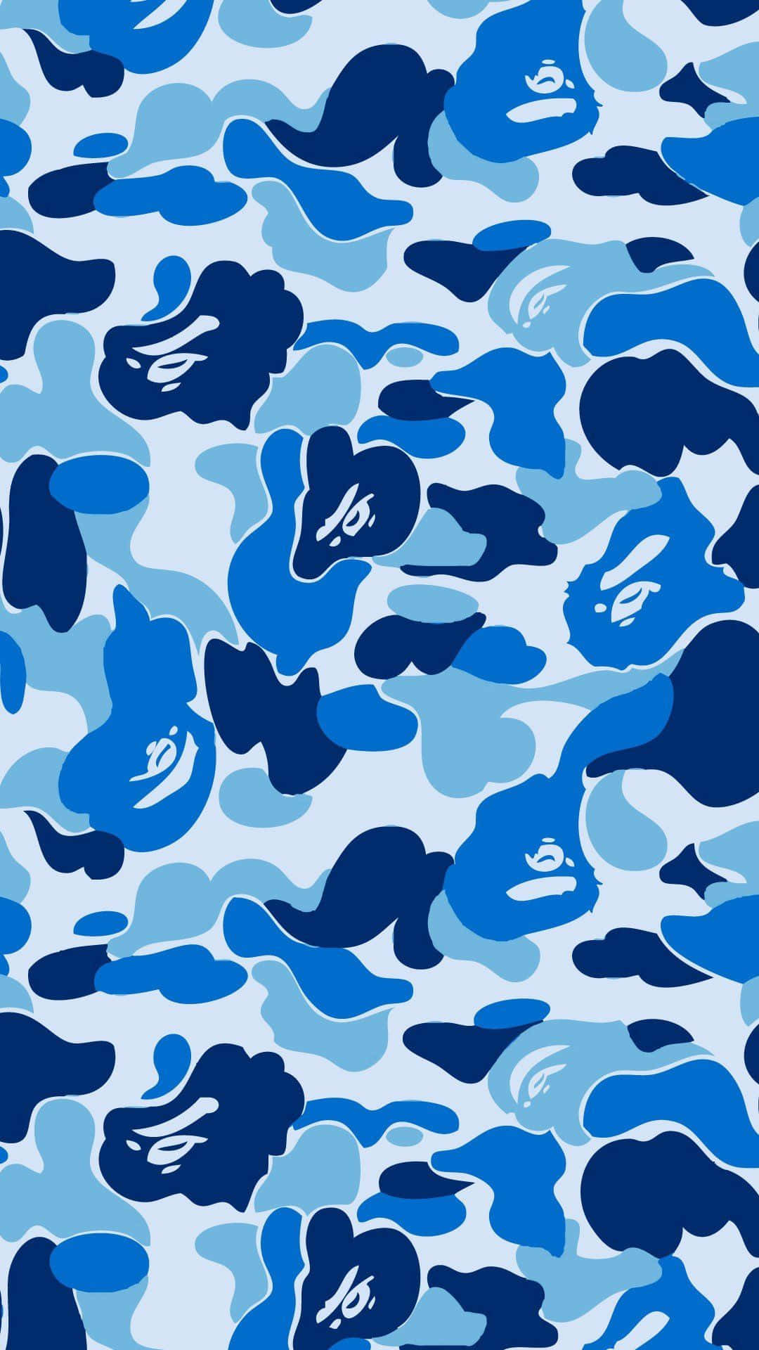 En blå og hvid kamuflage mønster Wallpaper