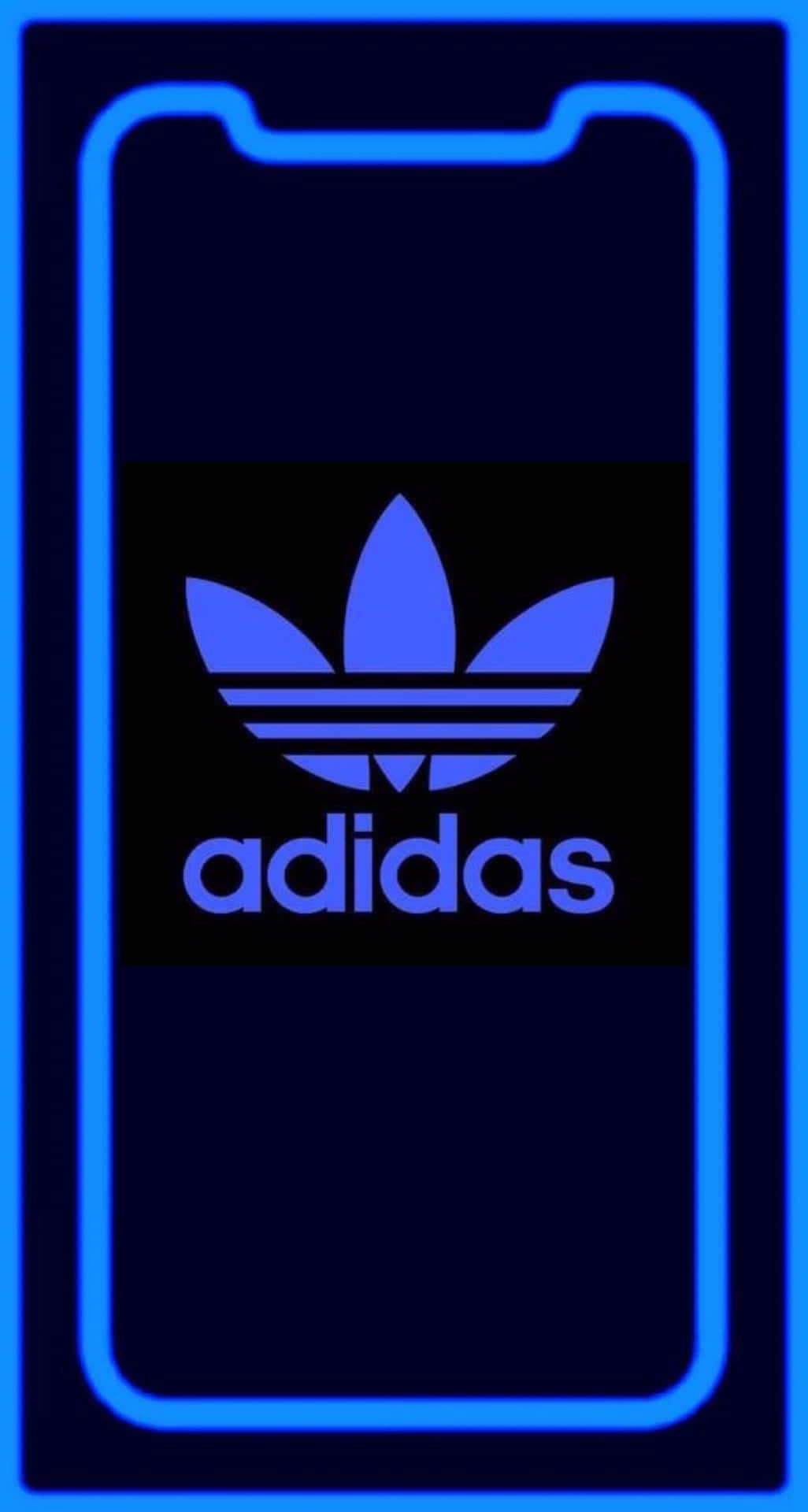 Logotipoda Adidas Em Um Fundo Azul. Papel de Parede