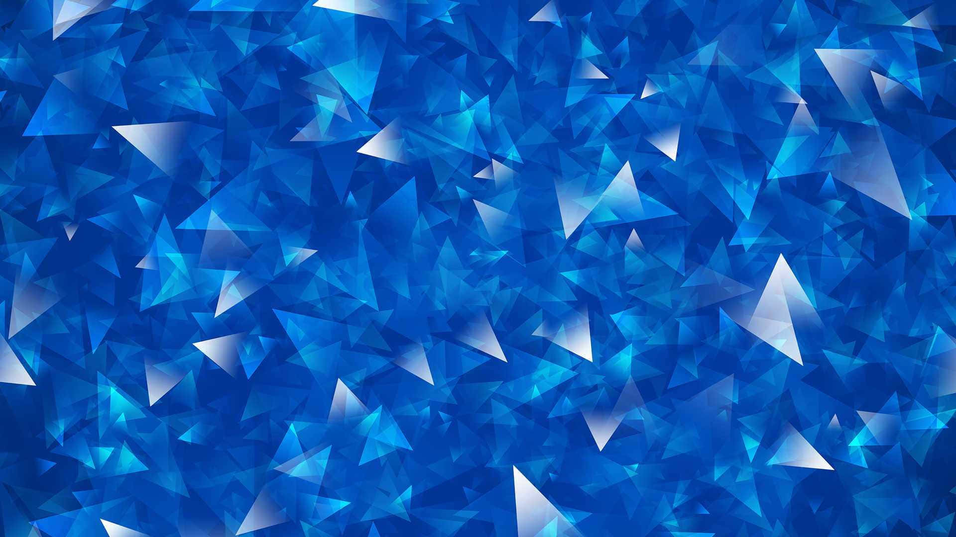 Blå trekantet baggrund med forskellige størrelser trekanter Wallpaper