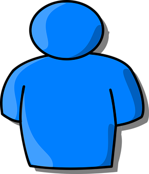 Blue Iconic Person Graphic PNG
