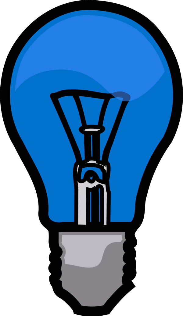 Blue Illuminated Lightbulb Graphic SVG