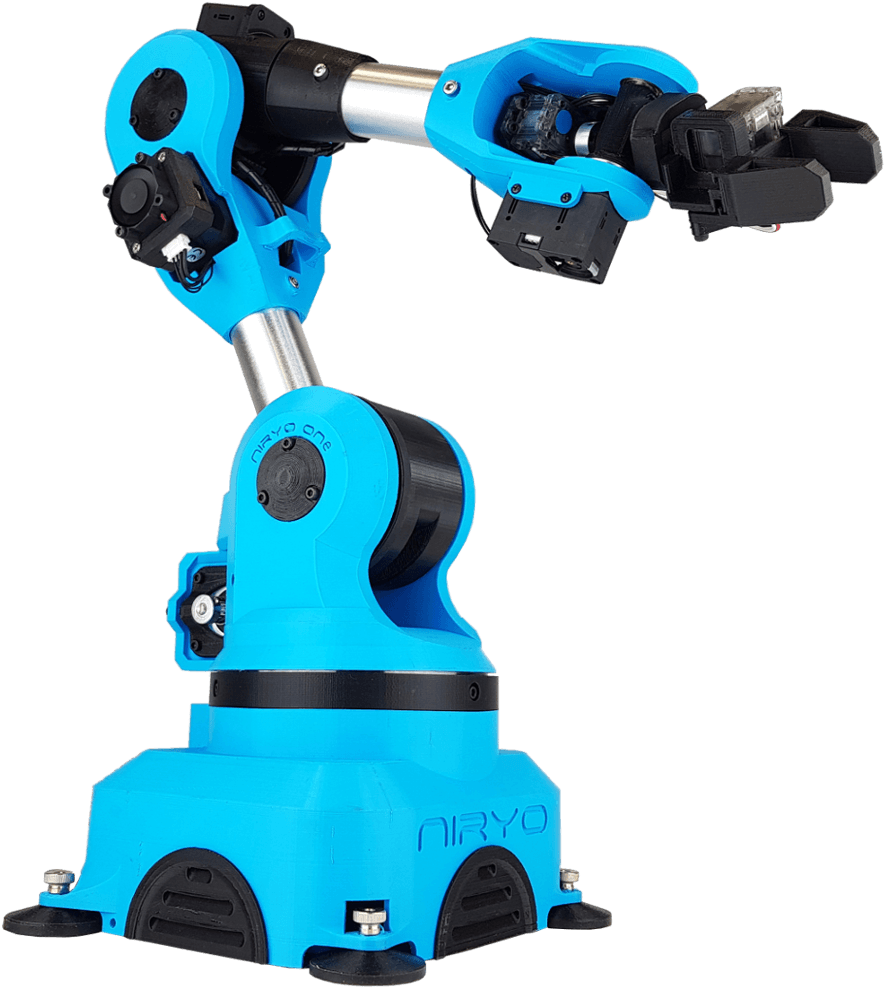 Blue Industrial Robot Arm PNG