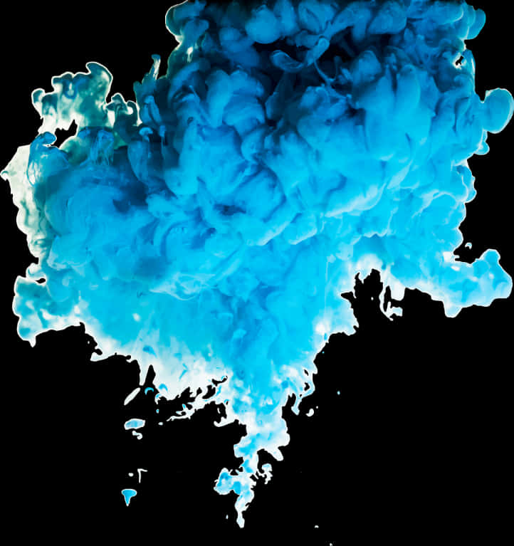 Blue Ink Cloud Abstract PNG