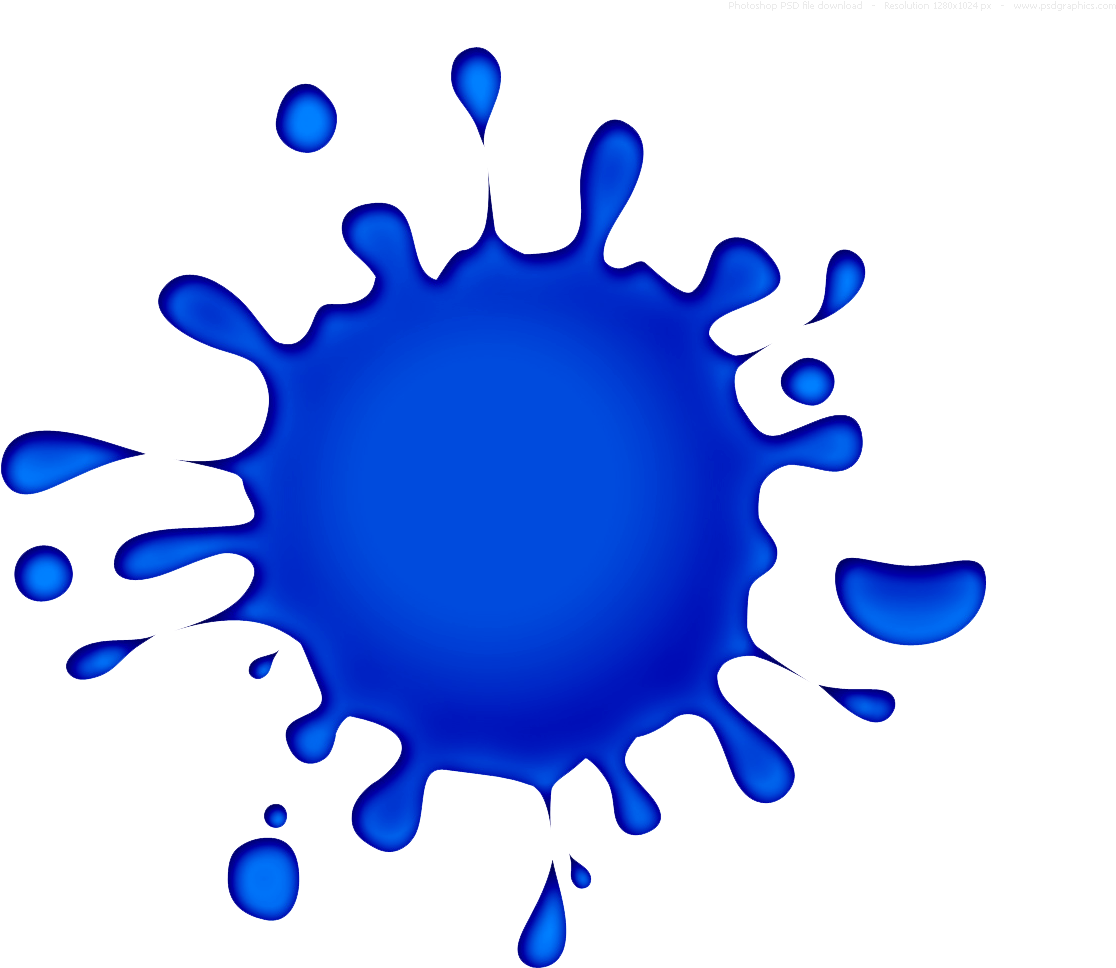 Blue Ink Splatter Graphic PNG