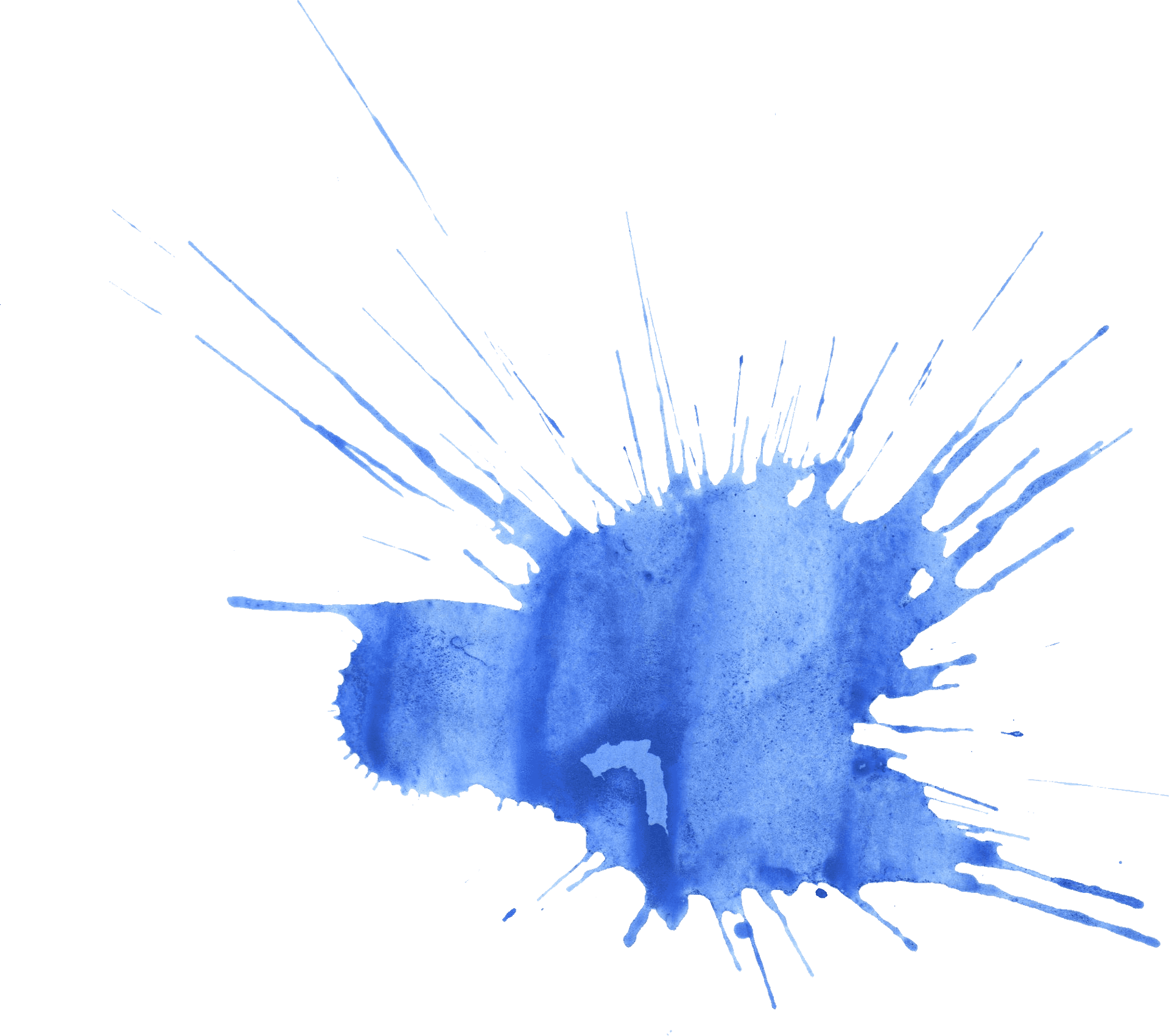 Blue Ink Splatter Texture PNG