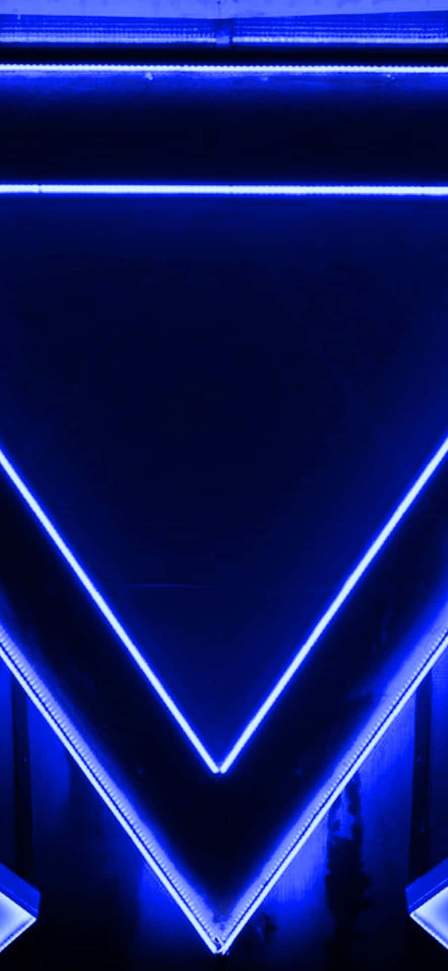 A Blue Triangle With A Light On It