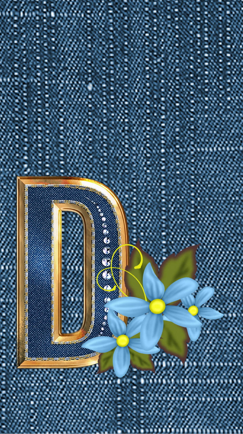 Blue Jean Aesthetic Letter D Background