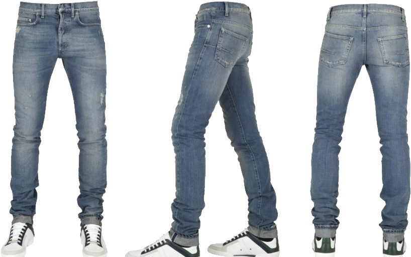 Blue Jeans Multiple Angles Display PNG