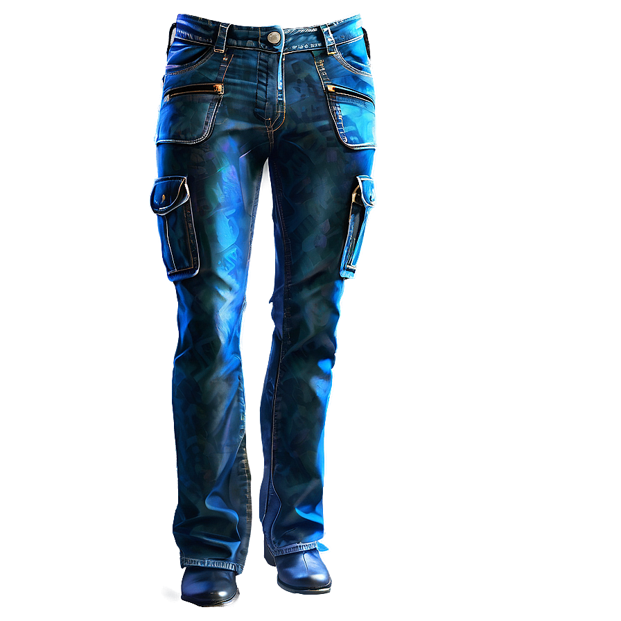 Blue Jeans With Cargo Pockets Png Bks87 PNG