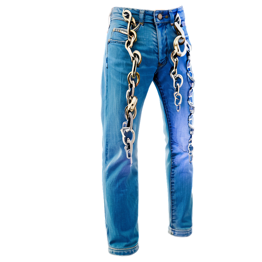 Blue Jeans With Chains Png Rvb25 PNG