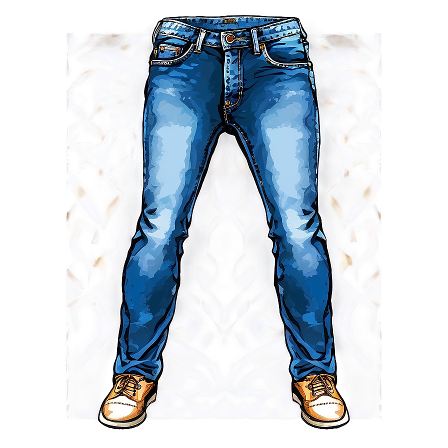 Blue Jeans With Fringe Png 06112024 PNG