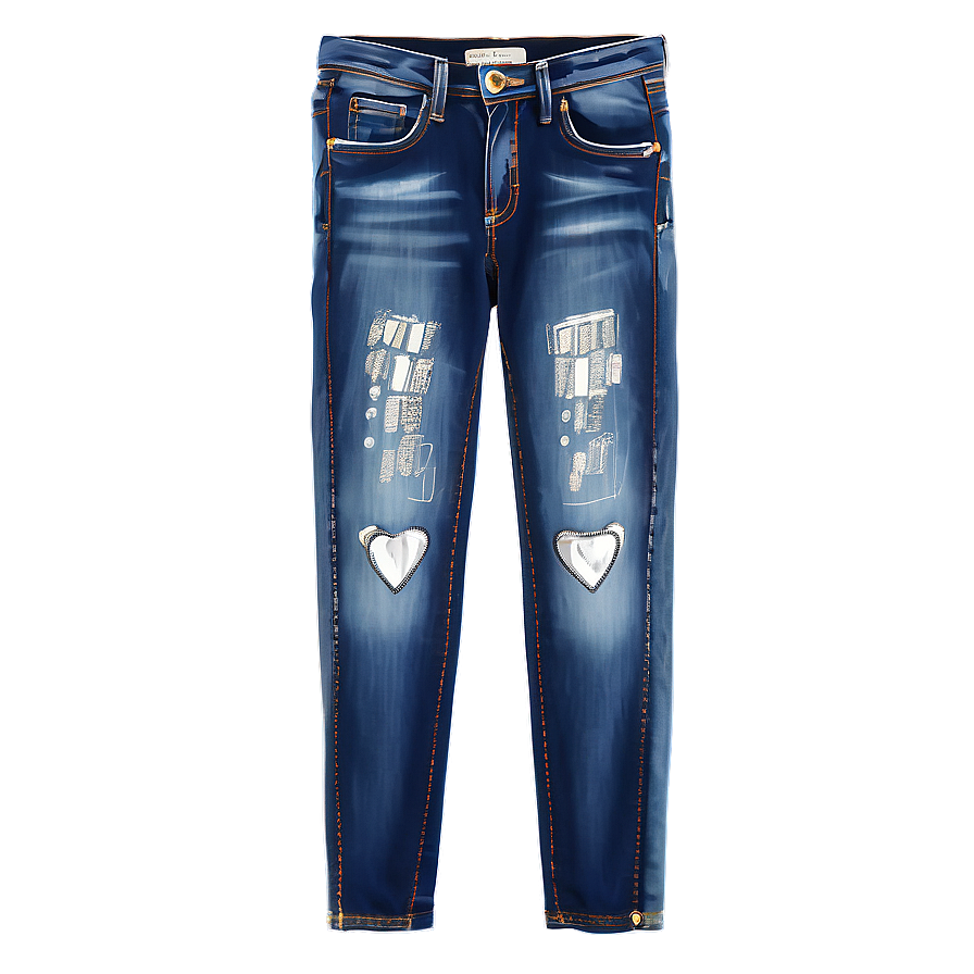 Blue Jeans With Rhinestones Png 40 PNG