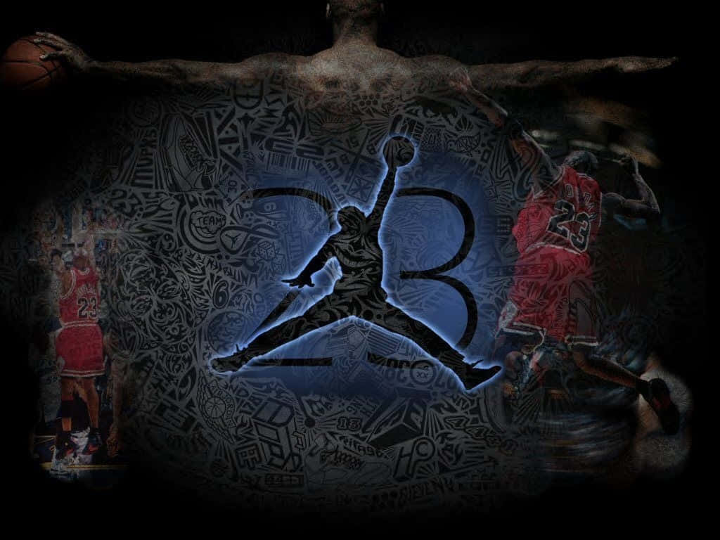 Blue Jordan Jumpman Jersey Number Logo Wallpaper
