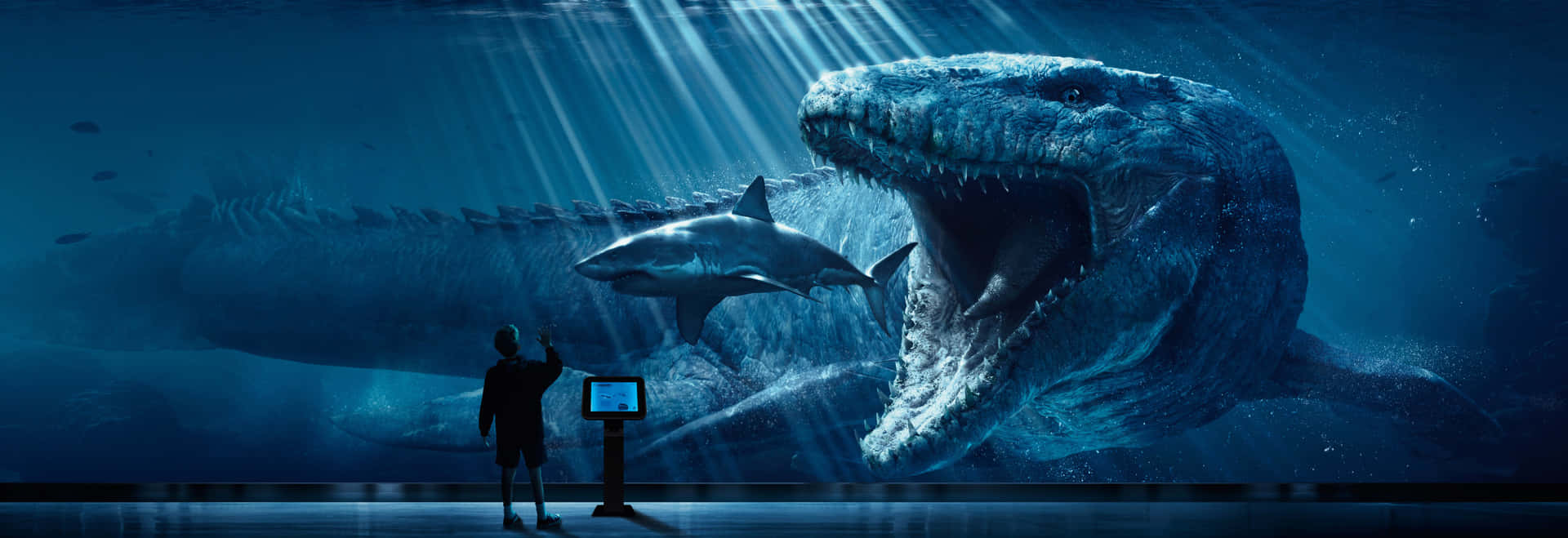 Välkommentill Blue Jurassic World. Wallpaper