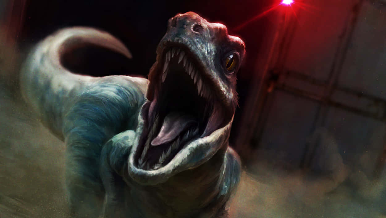 Oplev den majestætiske fortidig verden i Blue Jurassic World! Wallpaper
