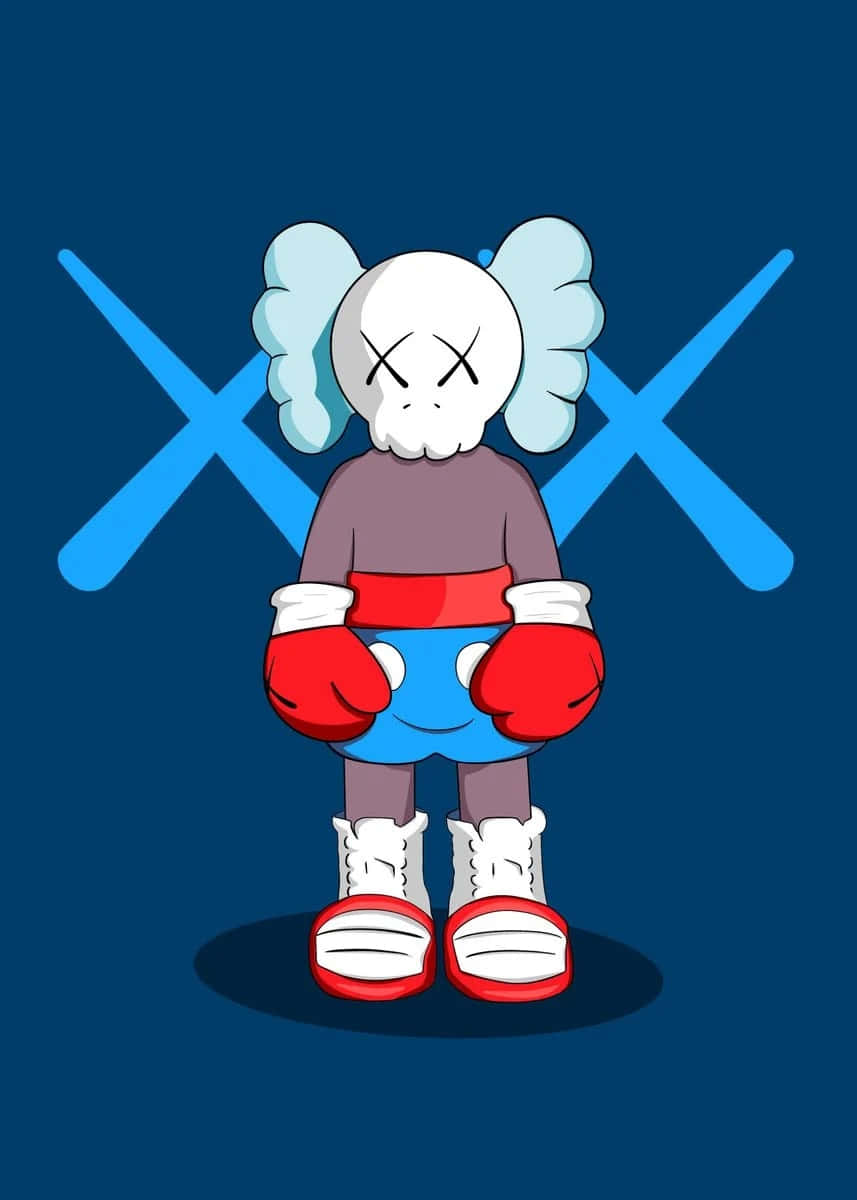 Blue Kaws Boxing Character Wallpaper