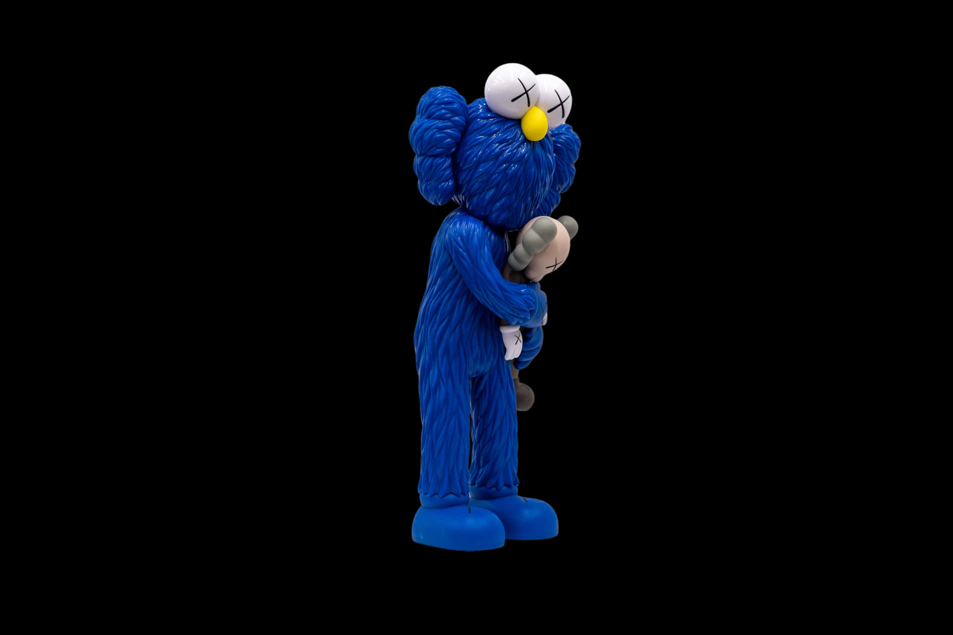 Blue Kaws Companion Hugging Plush Wallpaper