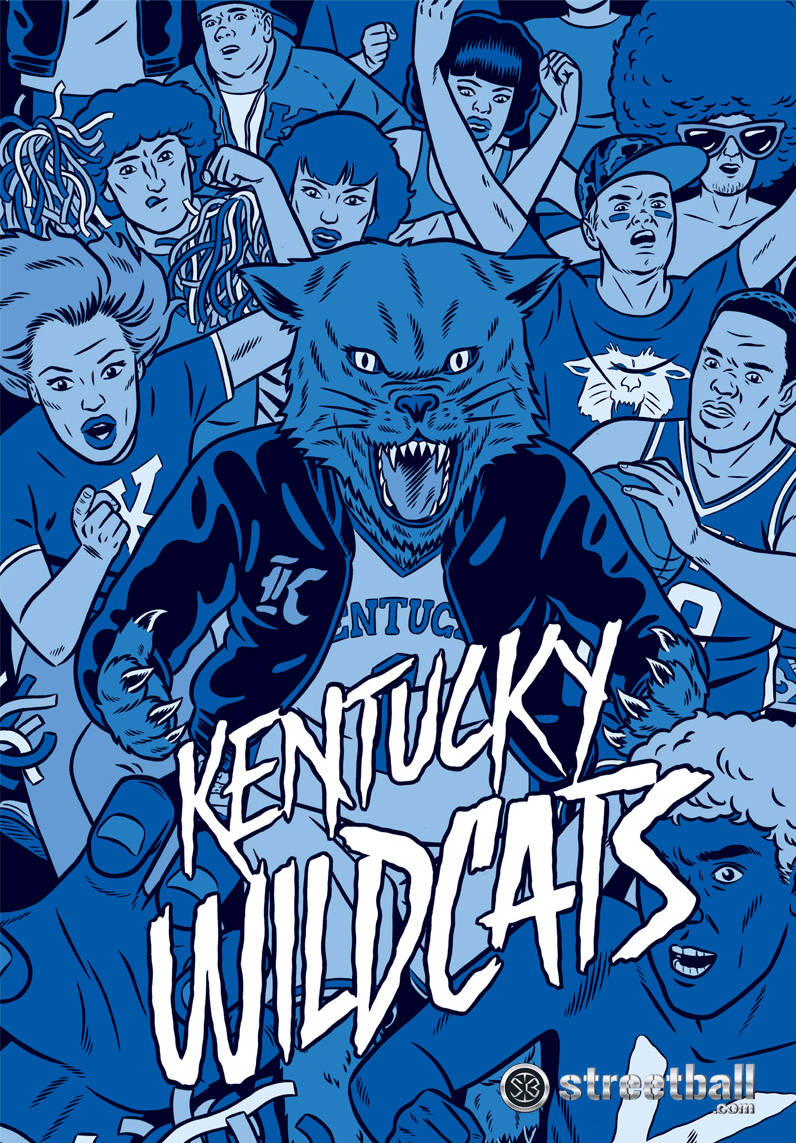 Kentucky Wildcats Di Colore Blu. Sfondo