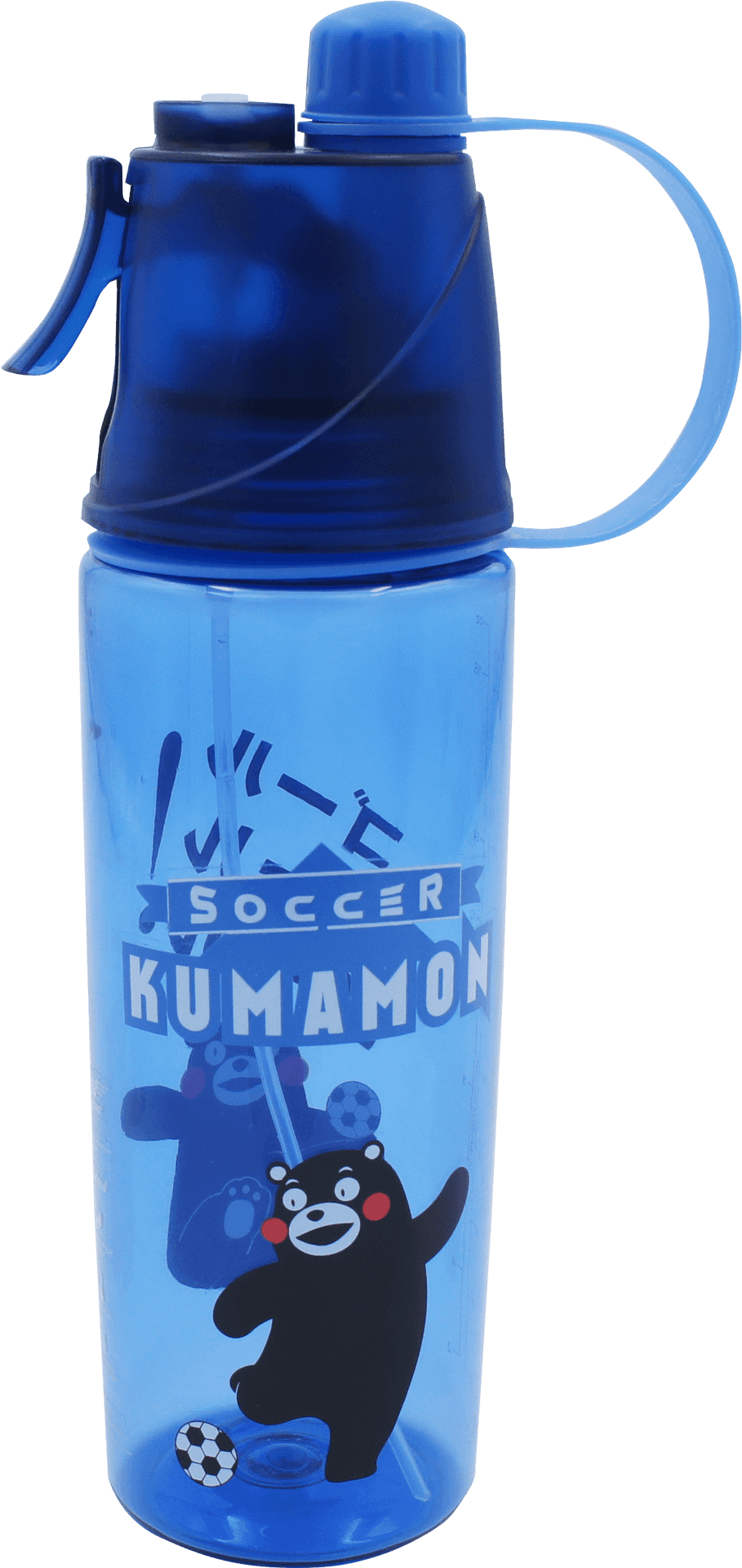 Blue Kumamon Soccer Water Bottle PNG