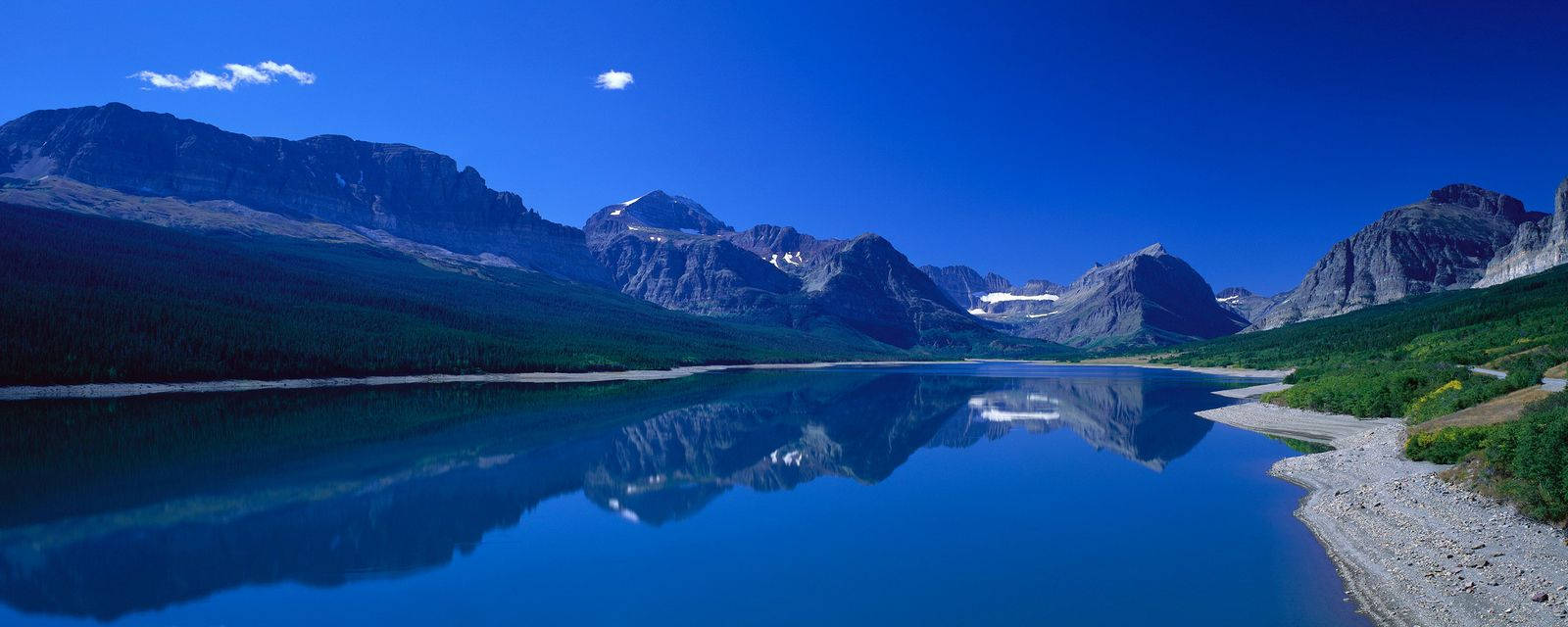 Blue Lake And Mountains For Monitor Wallpaper