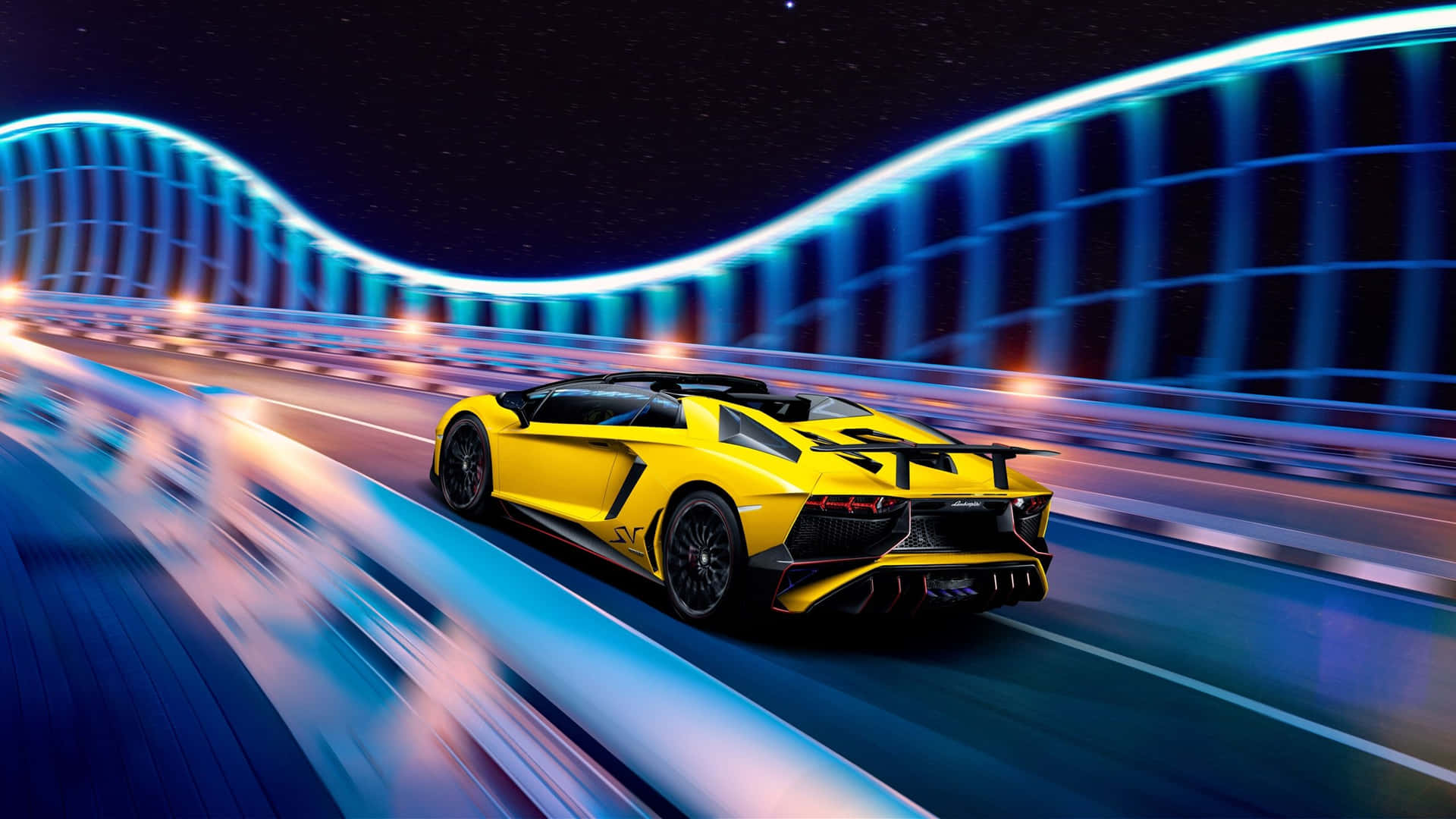 Ögonfallandeblå Lamborghini Aventador Wallpaper