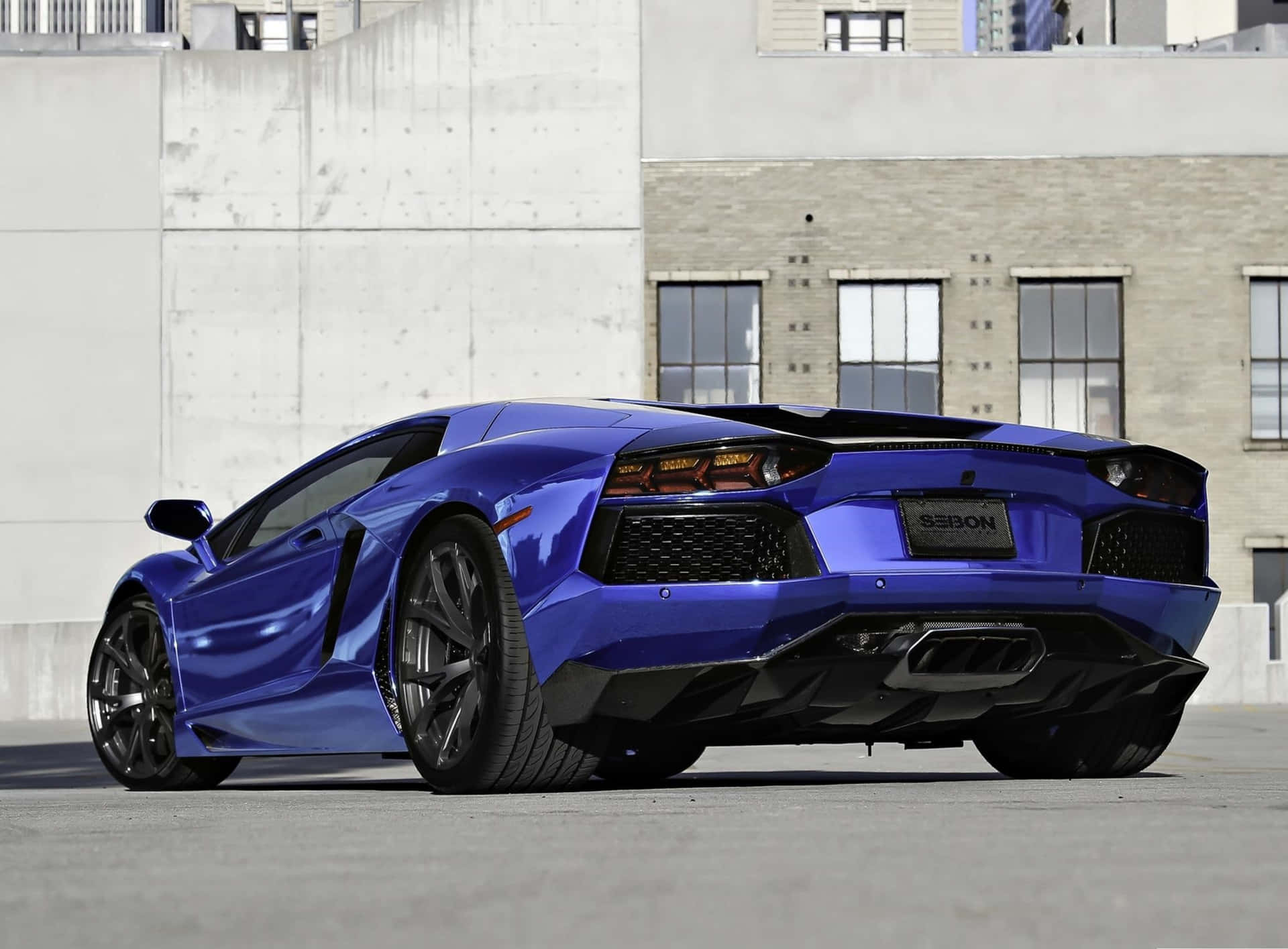Lamborghini Aventador Indigo Blue Sleek Wallpaper