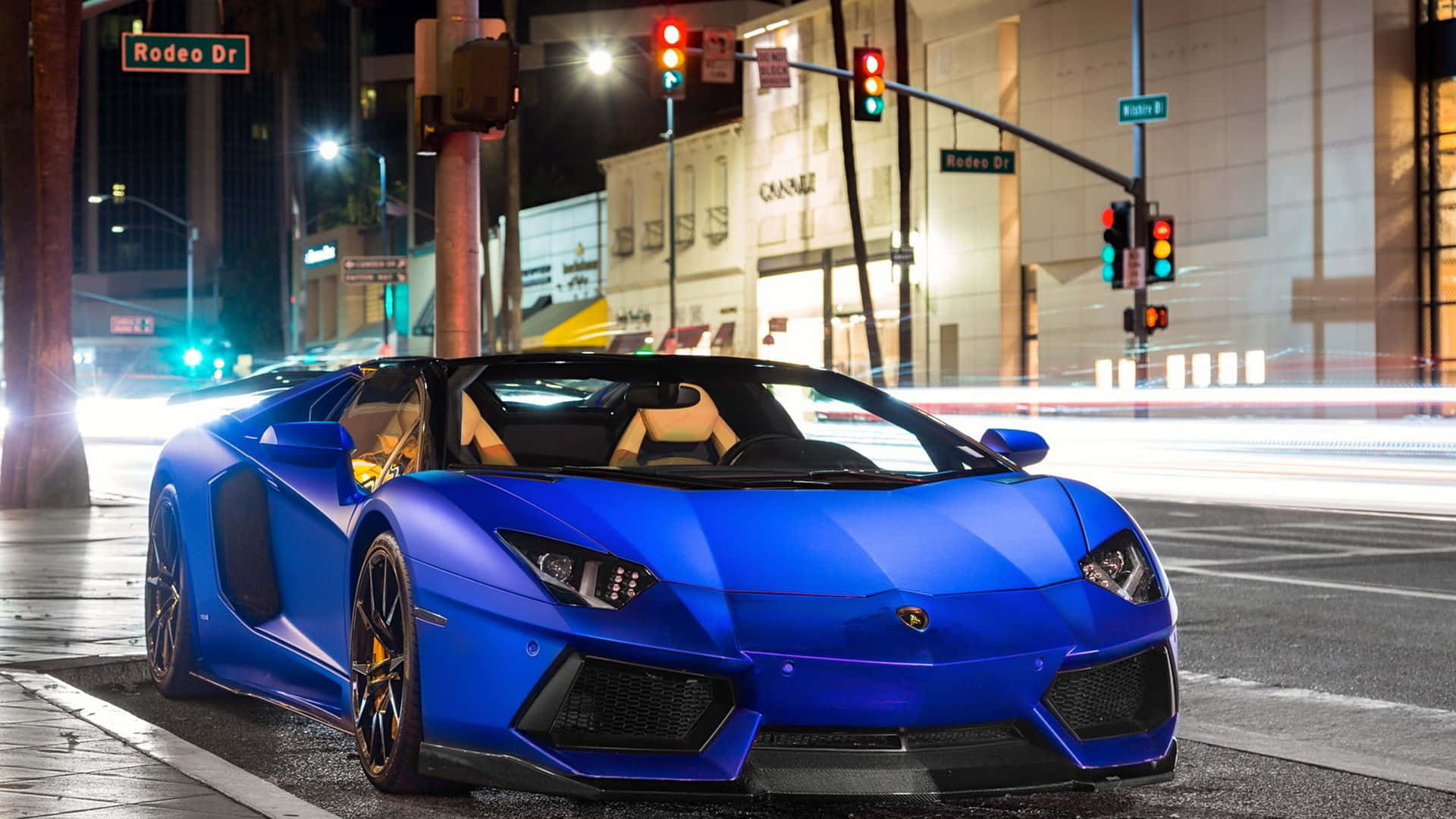 Cool Sports Car Blue Lamborghini Aventador Wallpaper