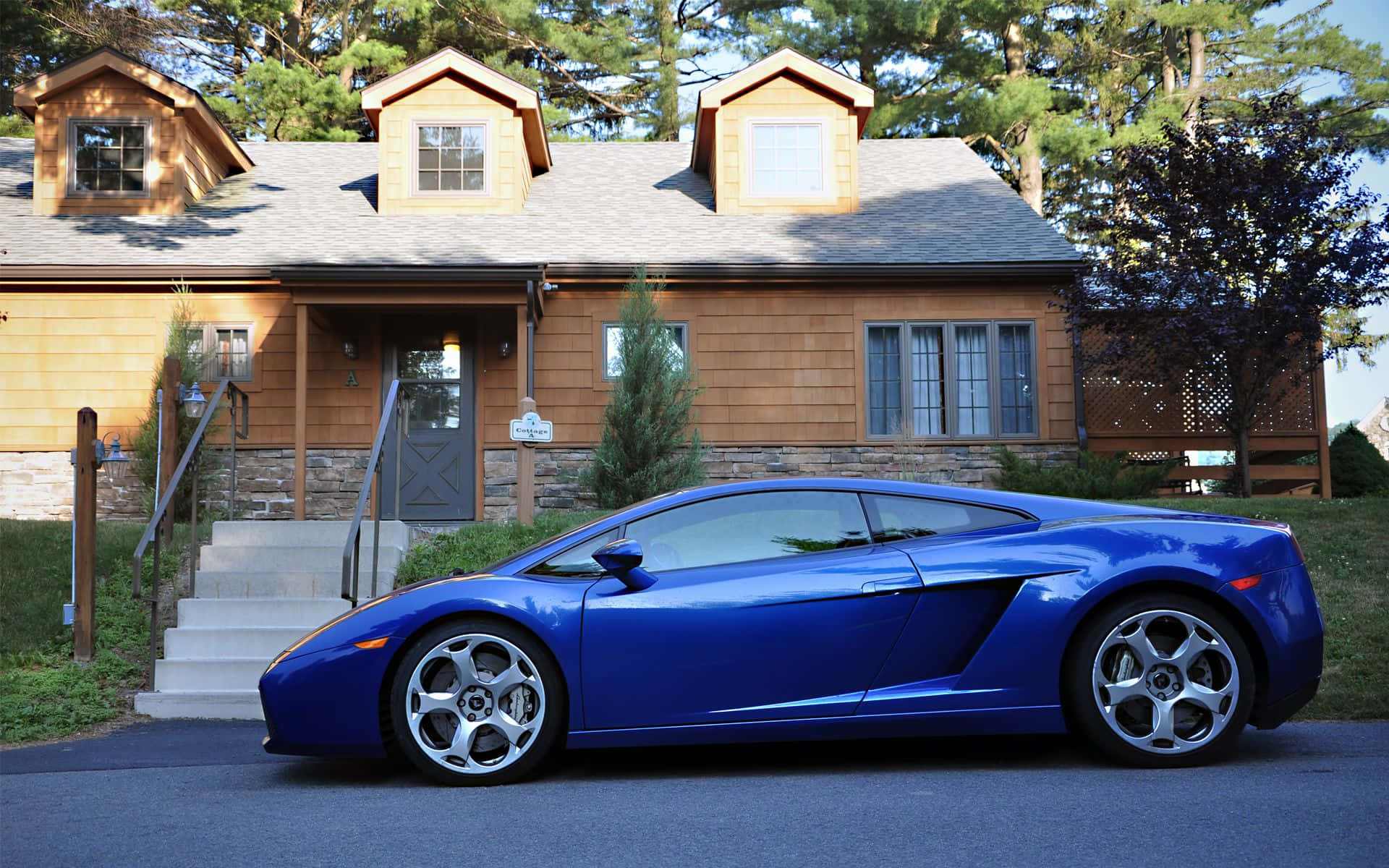 Luxusauto,blauer Lamborghini Aventador Wallpaper