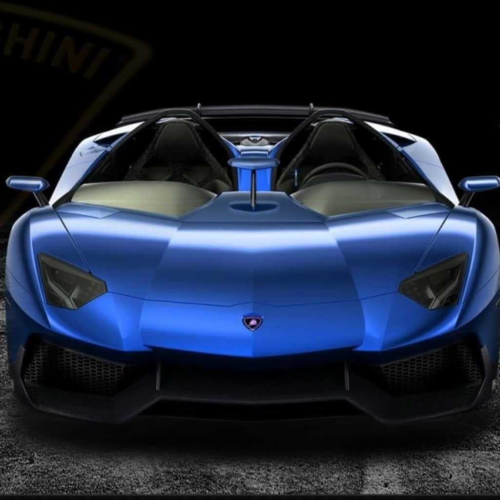 Stilvollcruisen In Einem Blauen Lamborghini Aventador. Wallpaper